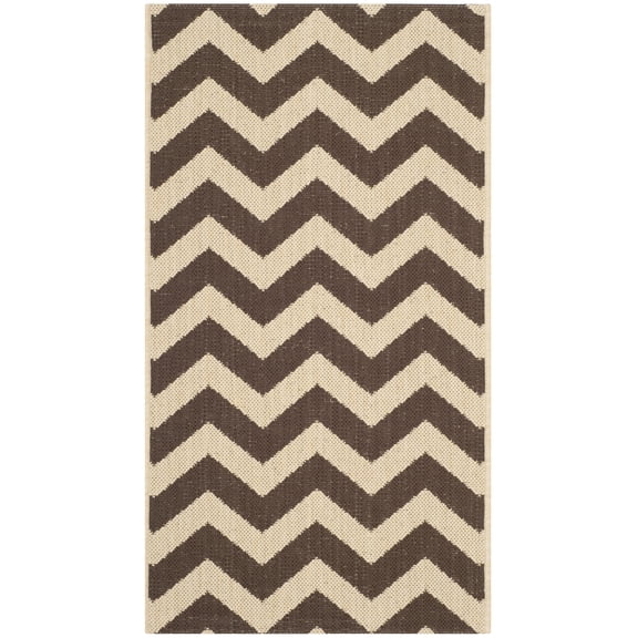 Safavieh Courtyard Bailey Chevron Indoor/Outdoor Area Rug, Dark Brown, 2' x 3'7"