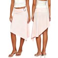 thumbnail image 2 of LMLYSoH Women's Flowy Midi Skirts Fashionable Casual Hardware Decor Elastic Waist Asymmetrical Hem Skirt, 2 of 8