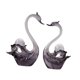 thumbnail image 4 of 2 estatuas de pareja de cisnes para decoración de mesa, centro de mesa moderno, colección de regalo de resina Gris, 4 of 9