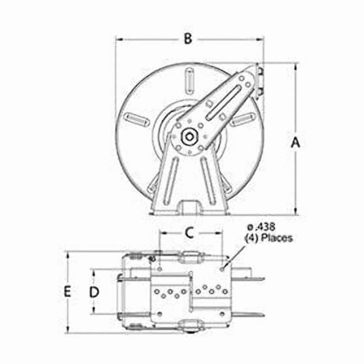 REELCRAFT DP7650 OLP 3/8" x 50 ft. Spring Return Hose Reel, Max 300 psi, w/Hose
