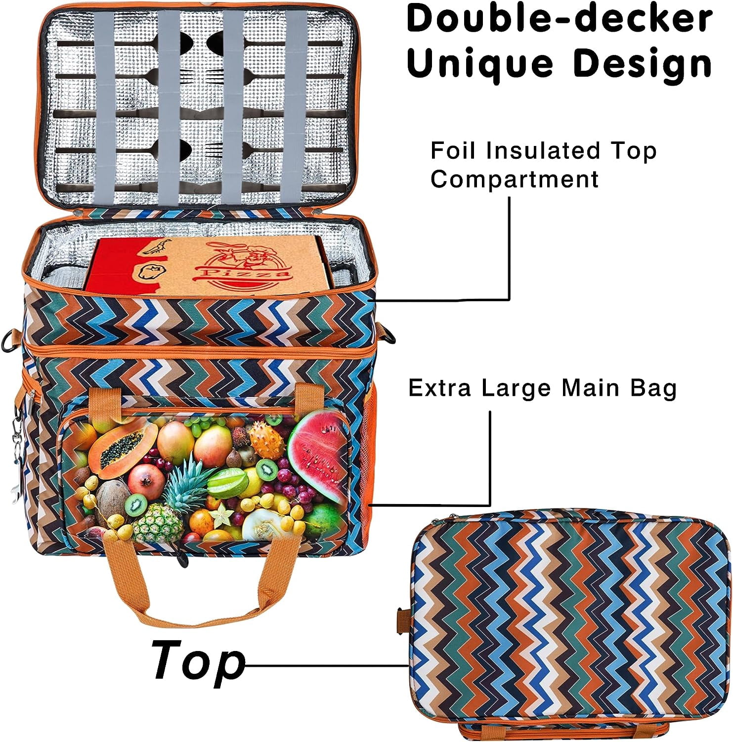 Conpaxye 60 Can Collapsible Soft-Sided Cooler with Insulated Top Compartment, Gray
