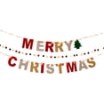 thumbnail image 2 of Liamobondopolis Christmas Banner with Lights, Felt Merry Christmas Garland with LED String Lights, Holiday Party Hanging Decor for Mantel Window, 2 of 6