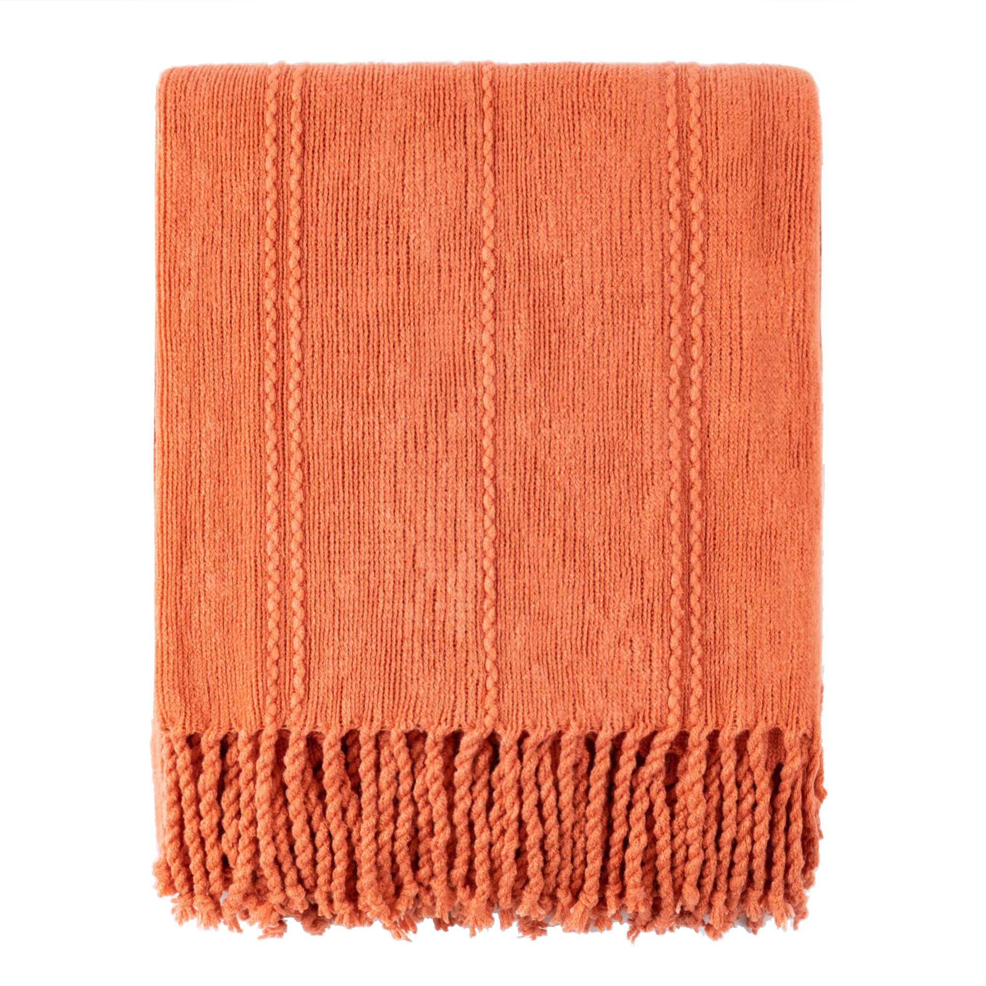 Battilo Salmon Throw Blanket for Couch, Soft Warm Cable Knit Couch
