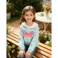 thumbnail image 2 of Little Hand Girls Toddler Hoodie Cotton 3T Blue Butterfly Pattern Fall Winter Outwear, 2 of 7