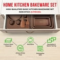 thumbnail image 3 of Bakken- Swiss Bakeware Set – 8 Piece – Non-Stick Professional Home Bakeware – Multi Sized Baking Pan Set - Muffin Pan, Loaf Pan and More – Gold, 3 of 7