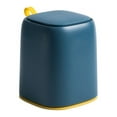 thumbnail image 1 of Poubelle De Bureau - Poubelle De Bureau Presse Type Mini Poubelle Avec Couvercle Pour Coiffeuse De Bureau(Bleu profond), 1 of 11