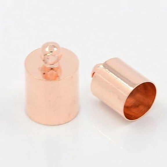 50 Pcs Brass Cord Ends End Caps Terminators Jewelry Accessories Findings Metal Buckle Clasps for Multi-Strand Bracelet Earrings DIY Jewelry Making 10x5mm Hole: 1mm 50 pc
