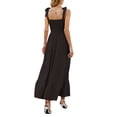 thumbnail image 3 of Luxtrada Summer Spaghetti Strap Square Neck Ruffle Long Dress Beach Sexy Backless Vacation Style Camisole Dress for Women (Black,L), 3 of 7