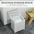 thumbnail image 3 of HOMCOM Bamboo Hamper Laundry Basket with Lid & Portable Removable Bag, Dirty Clothes Hamper Laundry Storage, White, 3 of 9