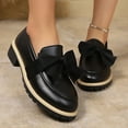 thumbnail image 2 of Busydd Loafers for Women Comfy Round Toe Leather Slip on Shoes Women Casual Chunky Block Heel Women Footwear 6.5, 2 of 9