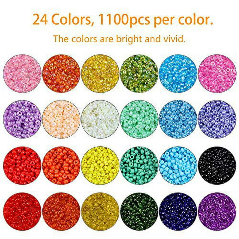 156,000 Seed Bead Kit 24 Colors 2mm Loose Glass Beads