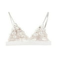 thumbnail image 1 of Women‘s Lace Wireless Deep V Neck Bra Full Coverage Wire-Free Plus Size Bra Dark Blue, 1 of 4