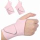 thumbnail image 1 of wonima44 2 Pieces 0.35" Ultra Thin Compression Wrist Brace for Carpal Tunnel, Adjustable Arthritis Wrist Wraps, Left and Right Hand Wrist Support Brace Guard for Endonitis Sprain Pain Relief (2, Pink), 1 of 1