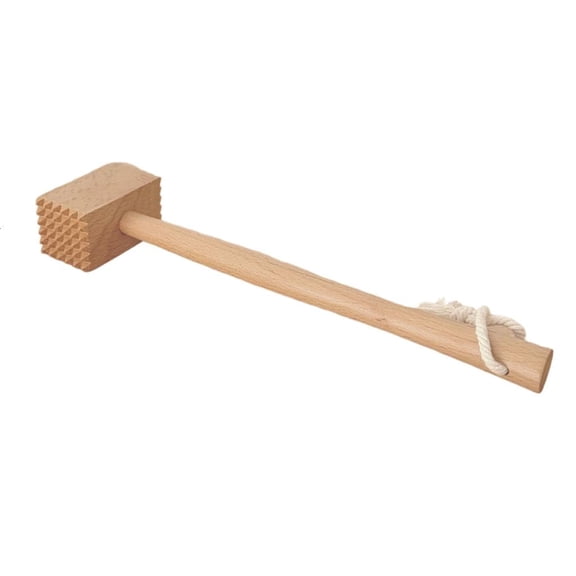 SDFGTstore Portable Meat Tenderizer Mallets Natural Beech Wood Knocking Hammer for Cooking