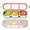2pack with orange lids, variant on ABCISI 2Pack Stainless Steel Snack Box Container, Reusable Metal Bento Box, Leak Proof 3 Compartment Divided Food Storage Containers for Travel Home Picnic Work (orange lids)