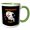 Green/White, variant on 3drose, Image of Adorable Ghost with Candy Says Yeah Halloween Is Here, 11oz Magic Transforming Mug