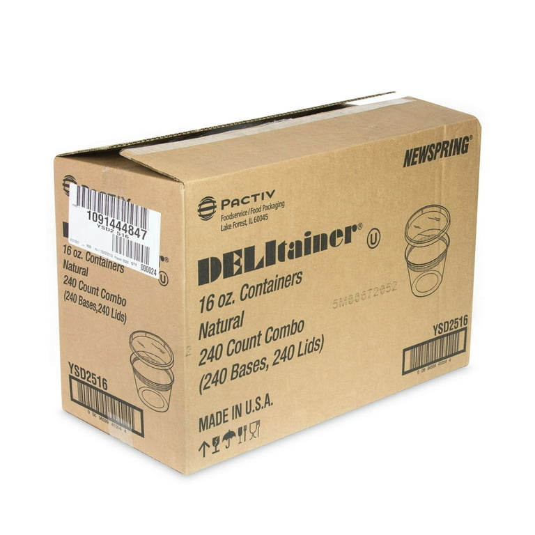 Newspring DELItainer Microwavable Container, 16 oz, 2 x 2 x 2, Clear, Plastic, 240/Carton Newspring DELItainer Microwavable Container, 16 oz, 2 x 2 x 2, Clear, Plastic, 240/Carton