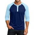 thumbnail image 5 of Men’s Three Quarter Sleeve Sport T-Shirt Baseball Style Casual Cotton Top, 5 of 8