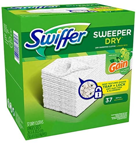 Sweeper Dry Sweeping Pad Refills for Floor mop Gain Scent, 37 Count