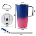 thumbnail image 4 of 20 oz Stainless Steel Insulated Tumbler with Handle, Thermal Travel Coffee Mug with Lid and Straw, 4 of 6