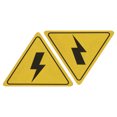 thumbnail image 1 of Unique Bargains Triangle Electrical Shock Risk Warning Sign Self Adhesive Yellow 50mmx40mm Pack of 10, 1 of 5