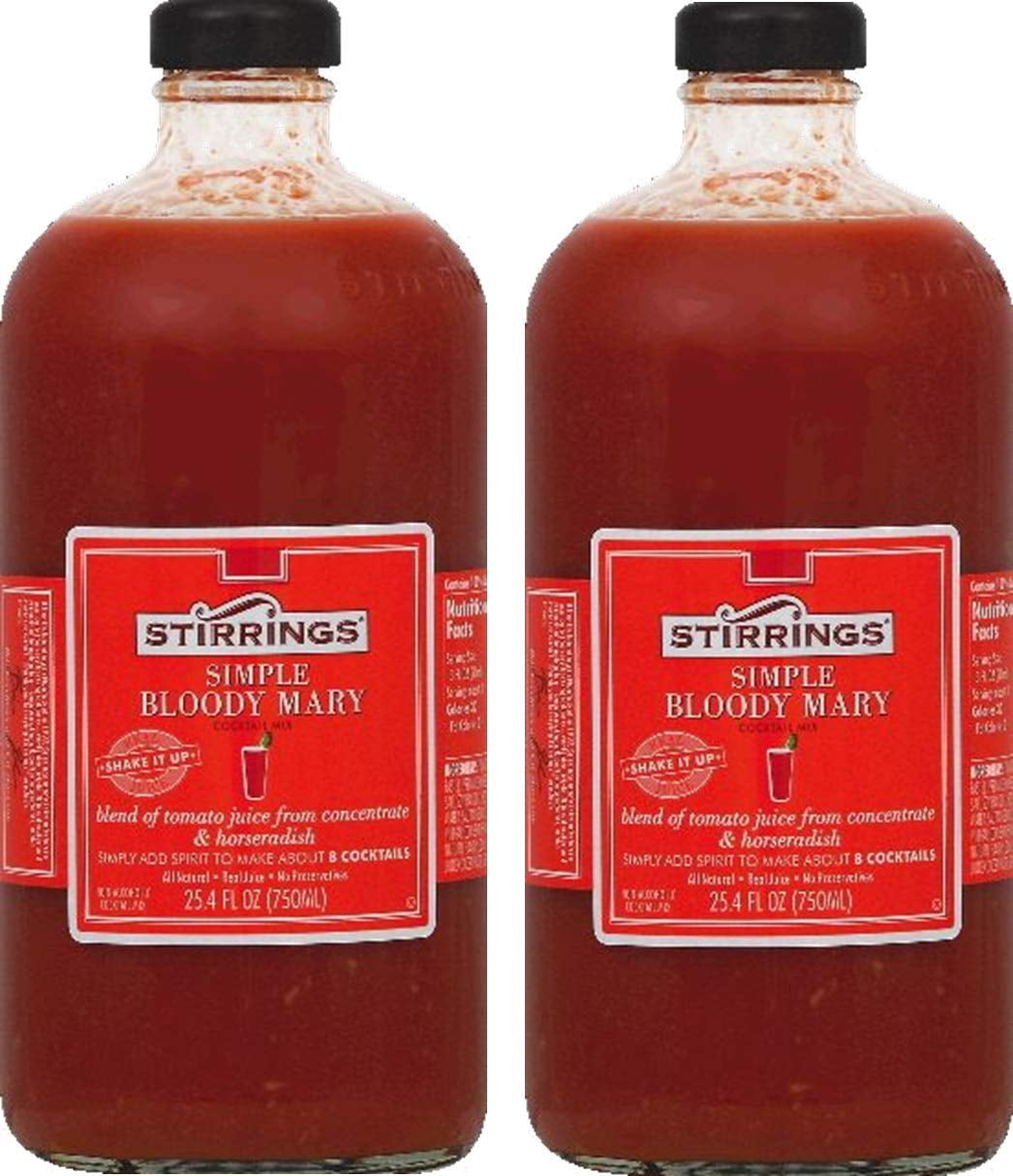 Stirrings Simple Bloody Mary NonAlcoholic Cocktail Mix, TWO 25.4 fl
