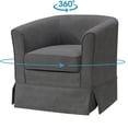 thumbnail image 5 of JERFIT Modern Gray Fabric Barrel Chair with Swivel Base for Living Room, Office, 5 of 5
