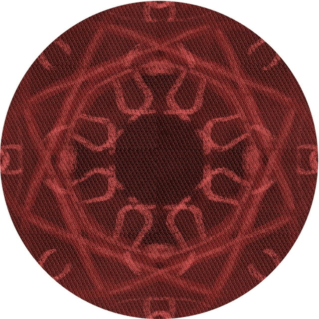 Ahgly Company Tapis de Zone Carré Transitionnel Lavable en Machine, Rouge Bordeaux, 3 Pieds Carré