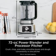 Ninja SS351 Foodi Power Pitcher System, Smoothie Bowl Maker, 4in1 Blender + Food Processor (Black/Silver)- New