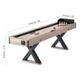 thumbnail image 4 of VEVOR Shuffleboard Table, 9 ft LED Light Up Shuffleboard for Family Game Room, 2 in 1 Shuffleboard and Bowling Combo Game Set, with Scratch-Resistant Playfield, Legs, 8 Pucks, Bowling Set, Wax, 4 of 9