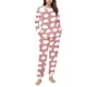 thumbnail image 2 of Conjunto de top y pantalones de poliéster con bolsillos largos y estampado de cuello redondo informal para mujer, 2 of 6