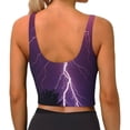 thumbnail image 4 of Uemuo Thunderstorm Violet Purple Pattern Women's Sports Bra - High Impact Support, Breathable, and Comfortable Athletic Bra for Running, Yoga, and Workouts, 4 of 9