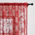 thumbnail image 4 of Cortinas SEEKRIGHT de Encaje Rojo 160 cm de Largo Set de 2 Paneles, 4 of 7