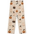 thumbnail image 5 of Top-kevin Pajama Sets for Womens Halloween Ghosts Flowers Loose Button Down Long Sleeve Shirts And Pants Set, 5 of 6
