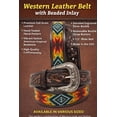 thumbnail image 3 of 29-30  Western Antique Floral Tooled Beaded Full-Grain Leather Belt 26FK30, 3 of 4