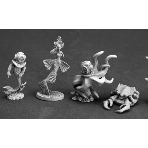 Reaper Miniatures Aquatic Familiars II 4 Pcs #03608 Dark Heaven Unpainted Metal