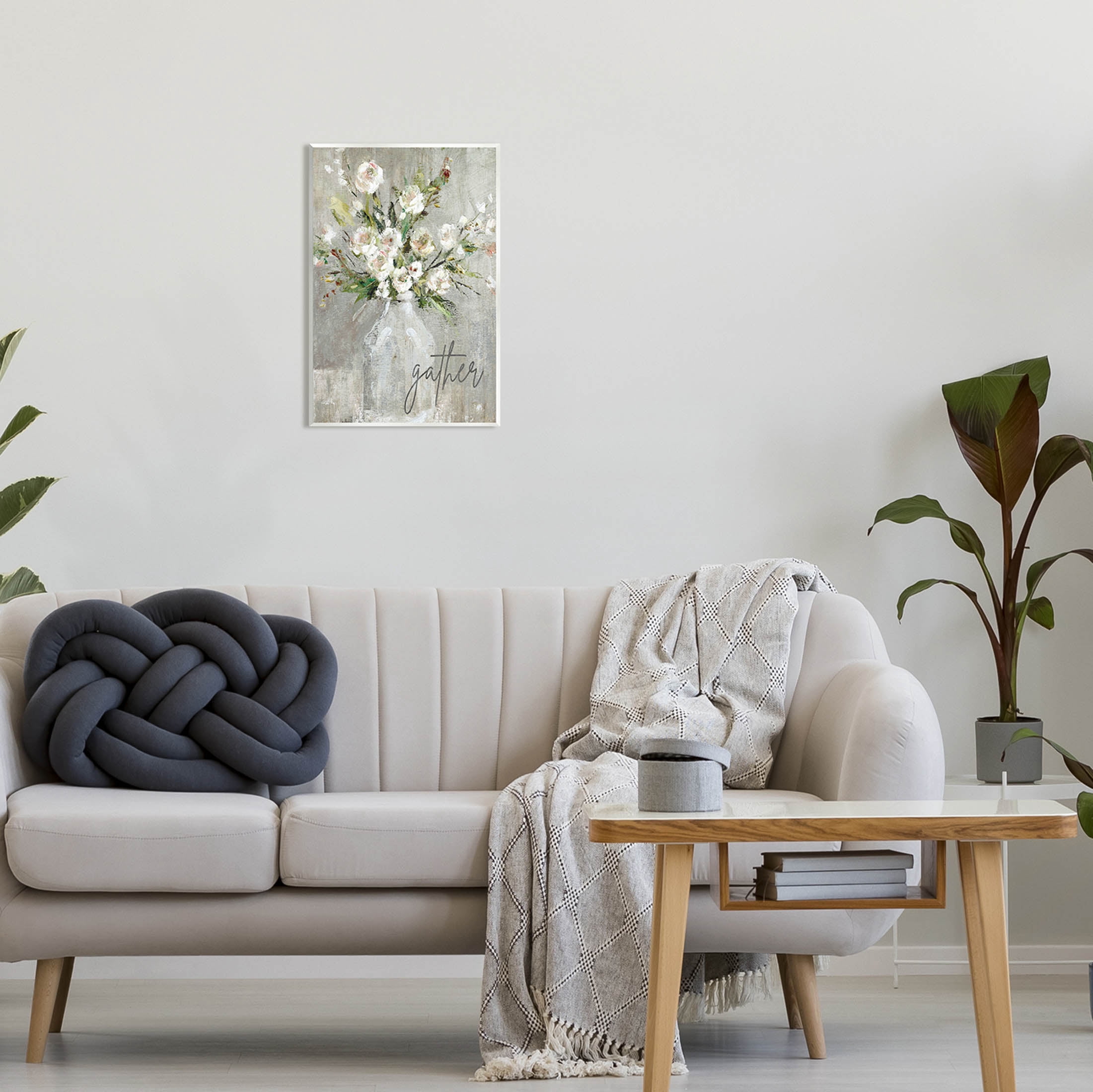 Stupell Industries Gather White Floral Bouquet Graphic Art Unframed Art Print Wall Art, Design by Carol Robinson