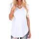 thumbnail image 1 of Camiseta de mujer Jumpingount con cuello en V Blusa casual de manga corta color Blanco 5XL, 1 of 6