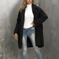thumbnail image 5 of Jsaierl Women's Faux Fur Coat Teddy Fuzzy Fleece Open Front Cardigan Elegant Lapel Collar Long Sleeve Longline Loose Overcoat, 5 of 9