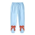 thumbnail image 3 of Fiaer Sweatpants Women Bow Decor Plus Size Pants Loose Fit Casual Baggy Trendy Pocket Trousers Christmas Gift for Women Light Blue XL, 3 of 3