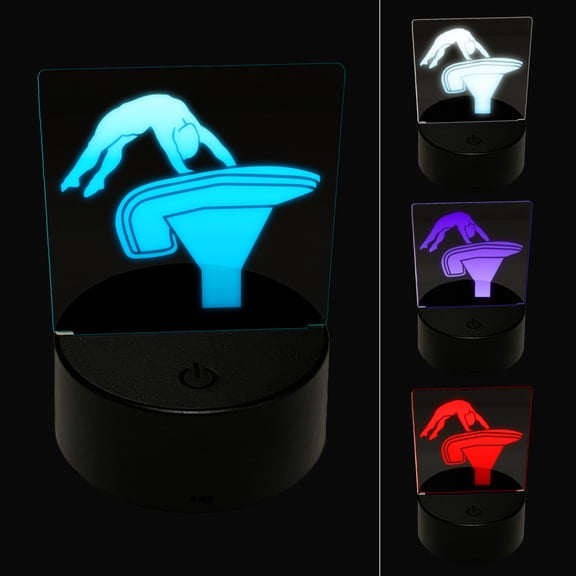 Vault Artistic Gymnastics LED Night Light Sign 3D Illusion Desk Nightstand Lamp