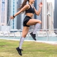thumbnail image 6 of Lsque Purple Butterfly Pattern Sport Compression Socks for Men & Women 15-20 mmHg Knee High Nurse Pregnant Running Medical and Travel Athletic, 6 of 6