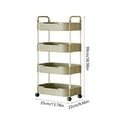 thumbnail image 2 of Multi-Functional 4-Layer Rolling Storage Cart with Armrests, Versatile Organizer for Kitchen, Bathroom, Living Room, Durable, Easy to Clean, Mobile & Space-Saving, 2 of 5