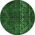 thumbnail image 1 of Ahgly Company Indoor Round Abstract Emerald Green Modern Area Rugs, 8' Round, 1 of 4