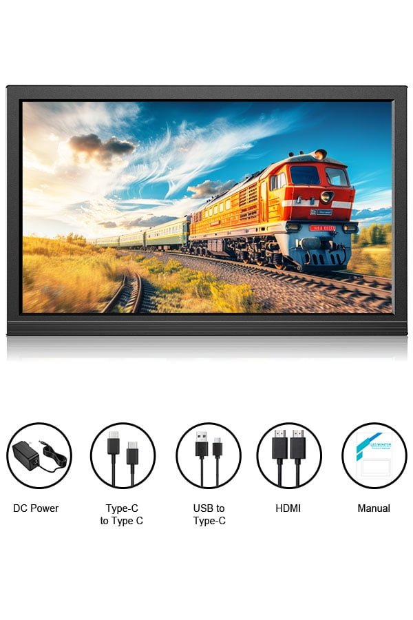 17.3 Inch Non-Touch Portable Monitor, 1600x900 HD Resolution, External Second Monitor for Laptop, PC, Phone, Gaming Devices