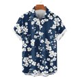 thumbnail image 4 of Gamivast Hawaiian Shirt for Men Fashion Print Short Sleeve Tops Summer Button Down Shirts Beach Vacation Summer Shirt Blue XXXXL My Orders at Walmart History of Purchases, 4 of 6