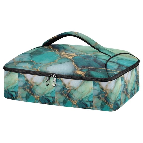 Iauyy Casserole Carrier for Hot Food Insulated Casserole Travel Carry Bag with Lid Food Warmer Bag for Party/Picnic,Cyan Blue