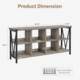 thumbnail image 2 of 62" Industrial 8-Cube Storage Bookcase - 3-Tier Metal Console Shelf for Living Room & Entryway, 2 of 7