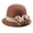 caramel#, variant on Fedoras Hat for Women Fashion Silky Flower Bowler Hat Wool Church Cloche Hat Costume 20S Flapper Dome Hat