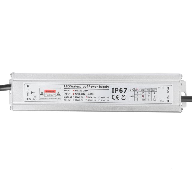 Transformador AC100~264V del conductor de la tira de la luz de la fuente de alimentación impermeable IP67 a 24V 30W VoborMX herramienta